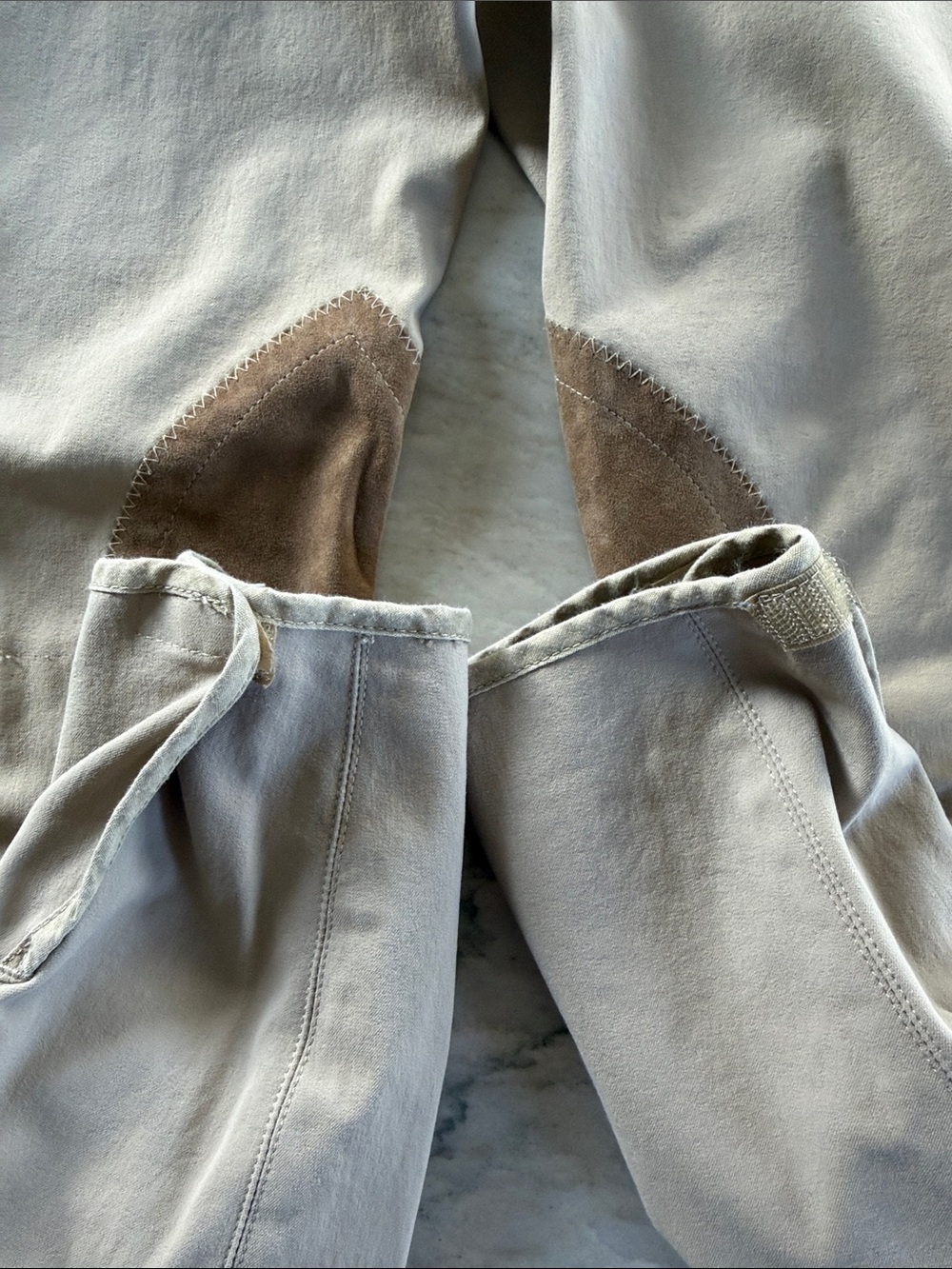 Tailored Sportsman Beige Riding Breeches with Suede Knee Patches - Size 26 - Picture 6 of 10